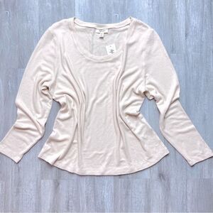 Women's XXL NWT Cream White Knit Long Sleeve Top Petite